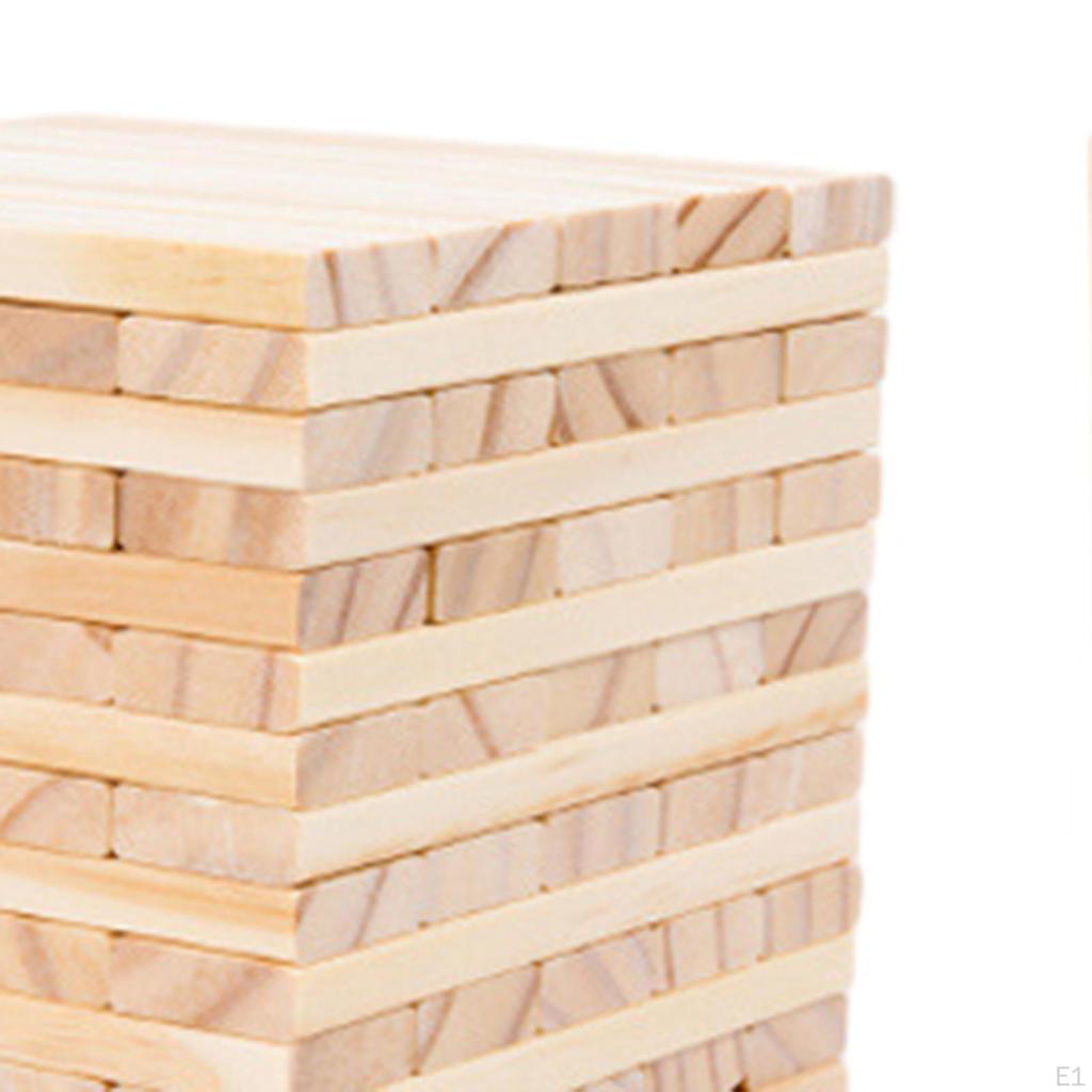 100Pcs Wooden Stacking Games Puzzles Preschool Learning Montessori Toys Tumbling Block for Festival