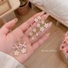 Exquisite Summer Cherry Blossom Pink Flower Earrings - Three-Dimensional, Light Luxury Design