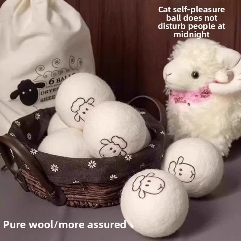 Pet Silent Cat Wool Balls, Cat Toys, Self-entertainment Balls, Cat Balls, Plush Balls, Animal Fur Cat Bite Balls, Small Balls