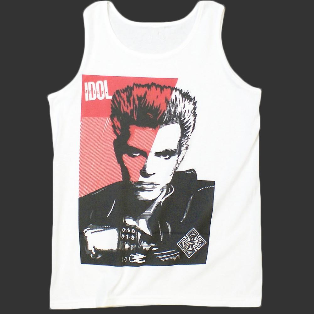 Billy Idol Pop Punk Rock TSHIRT vest top unisex white S2XL Unisex T-Shirt XXXXL