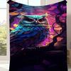 1pc Owl Print Blanket, Soft Warm Throw Blanket Nap Blanket For Couch Sofa Office Bed Camping Travel