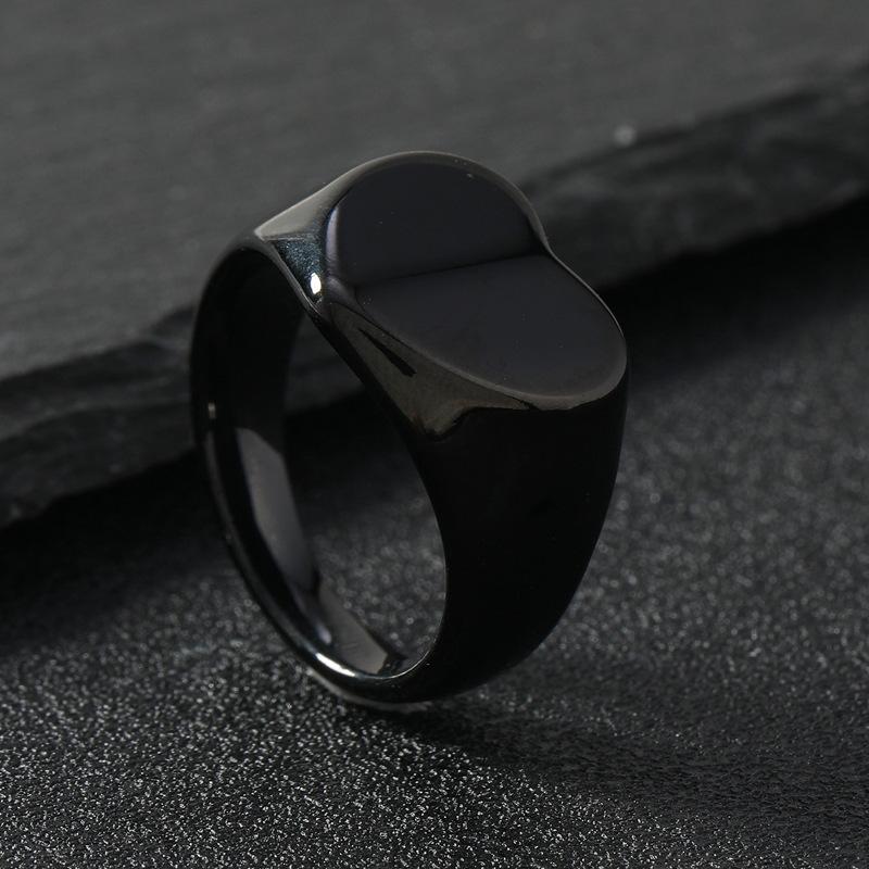 European and American Stainless Steel Smooth Ring Personalized Casting Love Peach Heart Ring Couple Ring Hand Jewelry
