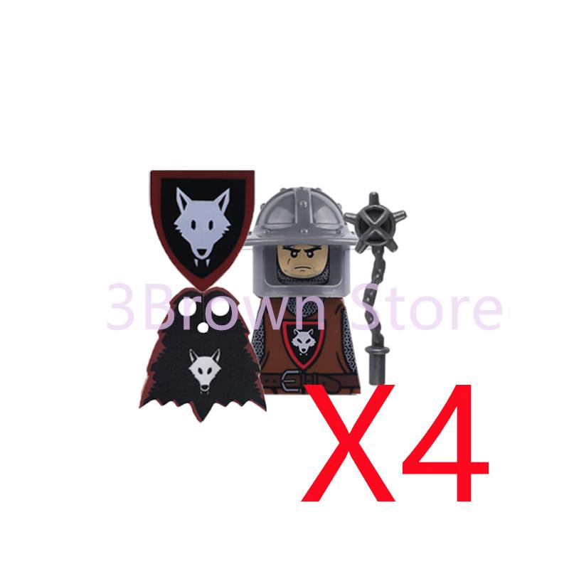 MOC Medieval Building Blocks Castle Knights Army Soldiers Warrior Accessories Warhorse Helmets Shields Armor Toy Gifts S036 DIY