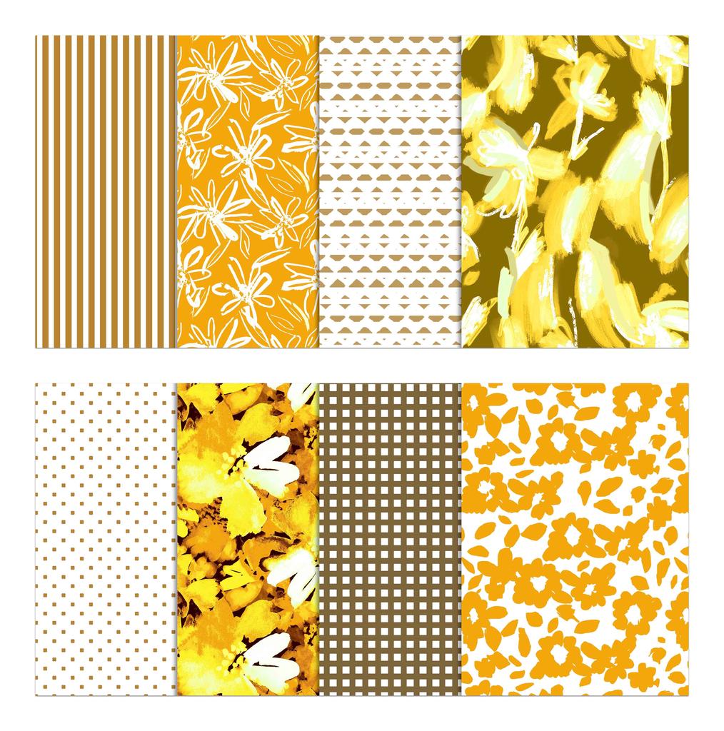 Soimoi 8 Pc Fat Quarter Bundle -  Floral   Print 18"x 22"  DIY Patchwork-  100  Cotton  Pre-Cut Quilting Fabric (Brown &