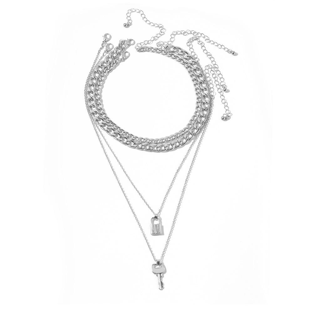 

Alloy Unique Key Pendant Necklace With Stunning Design Ideal For Holiday And Travel Gifts серебряный