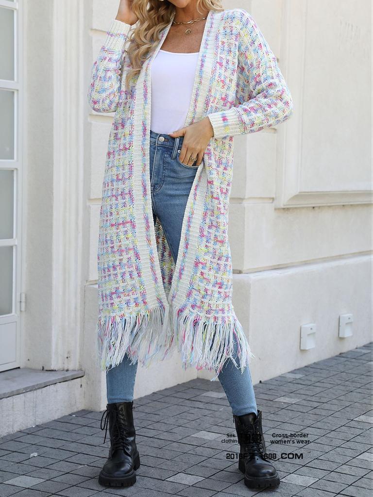New Spring Arrivals Oversized Ruffled Long Cardigan Sweater Women's  Fashion
