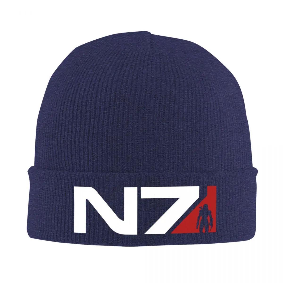 

New N FemShep Knitted Hat Beanies Autumn Winter Hat Warm New Mass Effect Shepard Gaming Cap Unisex Women