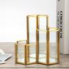 Simple Sexangle Combination Glass Pen Holder,Makeup Brush Holder Desk Organizer Storage