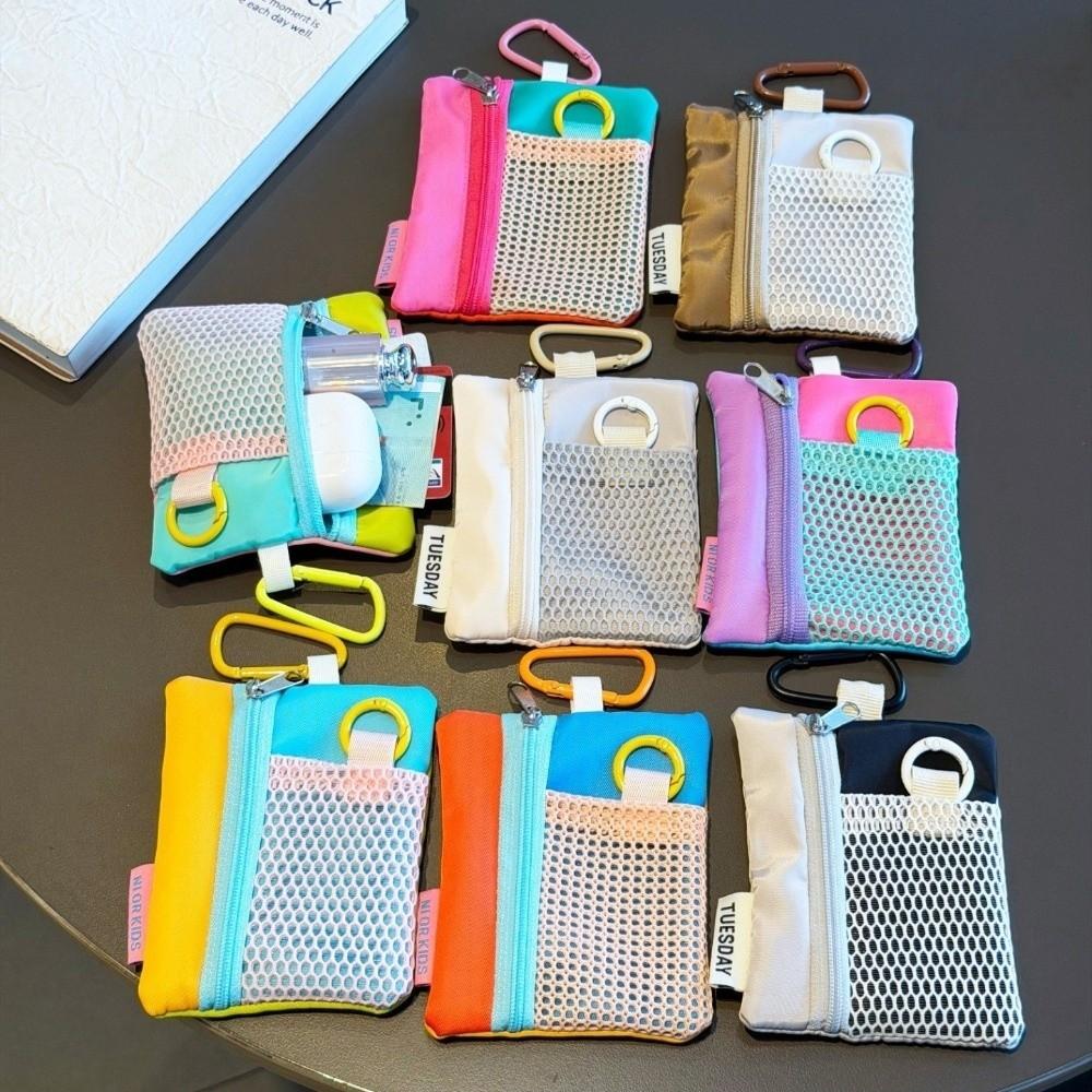 Minimalist Design Earphone Bag Zipper Key Pouch Practical Mini Canvas Pouch  Storage Use