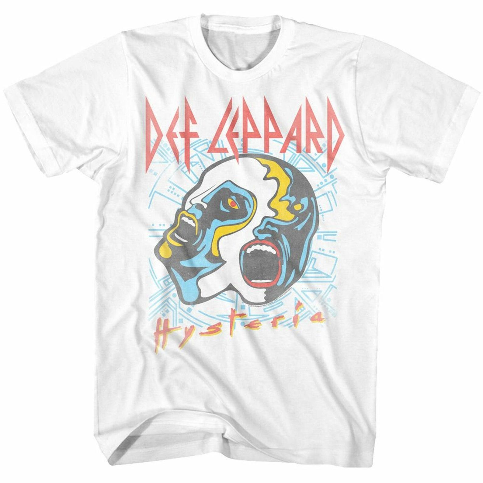 Белая футболка для взрослых Def Leppard Faces S