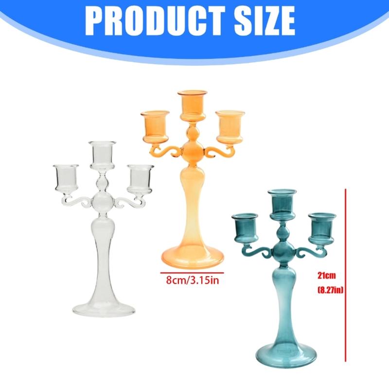 Decorative Candle Stands Glass Taper Candle Holders Candelabra Retro Candlestick Holders for Wedding,Table Centerpieces