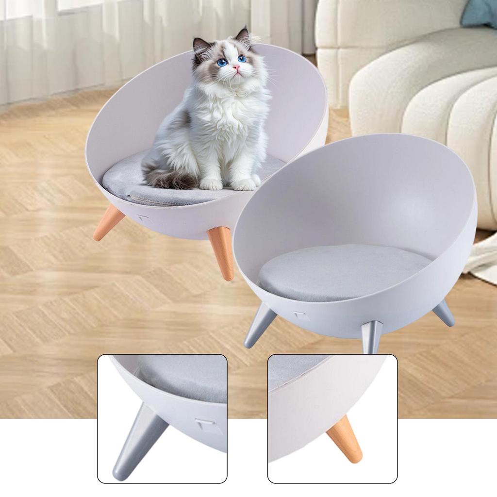 Elevated Cat Bed Stool for Indoor Cats Creative Cat Supplies Round Nordic Hemispherical Sofa Chair with Removable Cushion