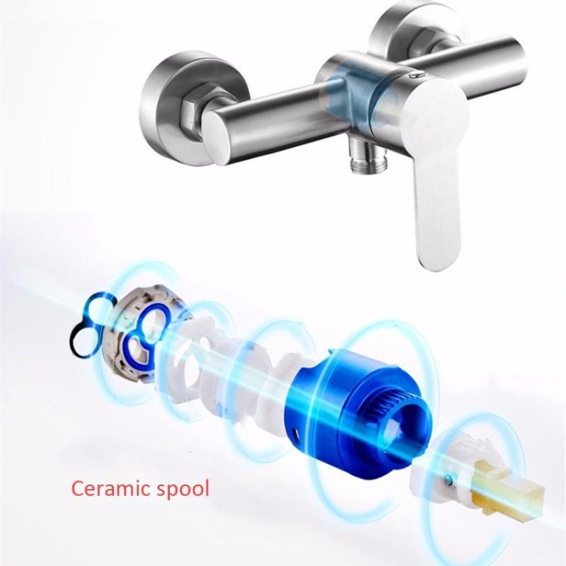 Ceramic Valve Core Bathtub Faucet Bathroom Shower Hot and Cold Mixing Valve Water Tap Stainless Steel Shower Faucet