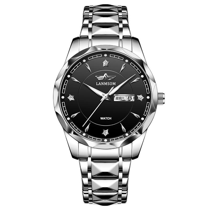 New TOP Brand Luxury Men's Watch With Box Fashion Waterproof Double Calendar Men's Quartz Watches