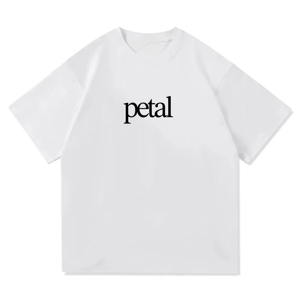 Petal Letter Print Minimalist Casual Y2k Graphic Tee Cotton Unisexs Unisexs Tshirt Summer Streetwear