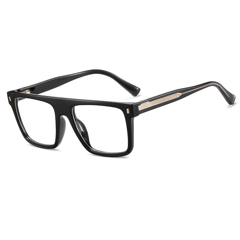 Fashionable Black Square Anti Blue Light Reading Glasses Spring Leg TR90 Presbyopia Glasses Customizable 0 to +600