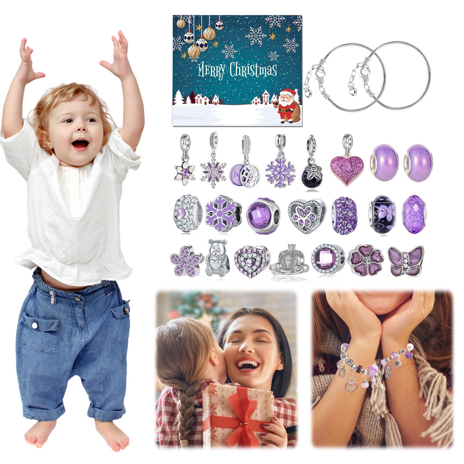 

Ювелірний Адвент-календар 2025 з 2 браслетами та 22 унікальними підвісками Набір ювелірних виробів Різдвяний календар зворотного відліку Подарунок-сюрприз для жінок China Mainland