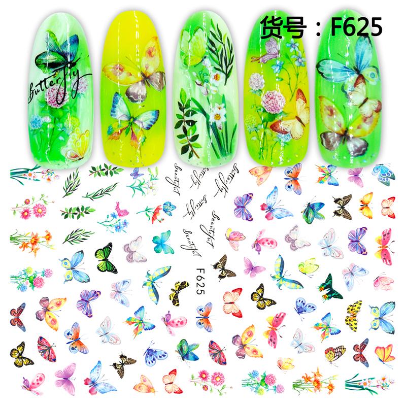 Self Adhesive Flower Unicorn Pattern Nail Art Decorations Stickers And Decals Acrylic Manicure Nails Supplies Tool HQ