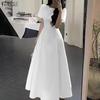 ZANZEA Women Elegant Round Neck Casual Short Sleeve Long Dress
