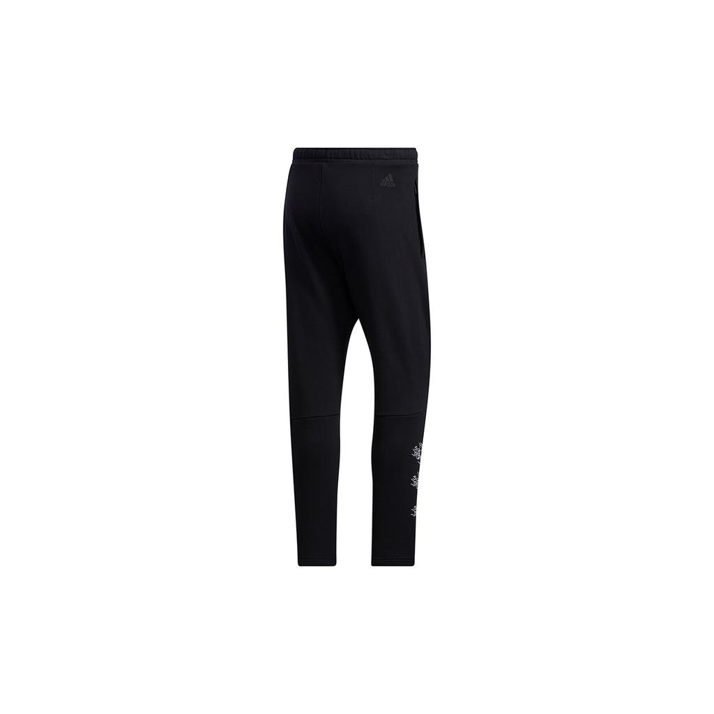Adidas Woven Deco Logo Print Training Running Casual Pants Men Bottoms Black GM4428