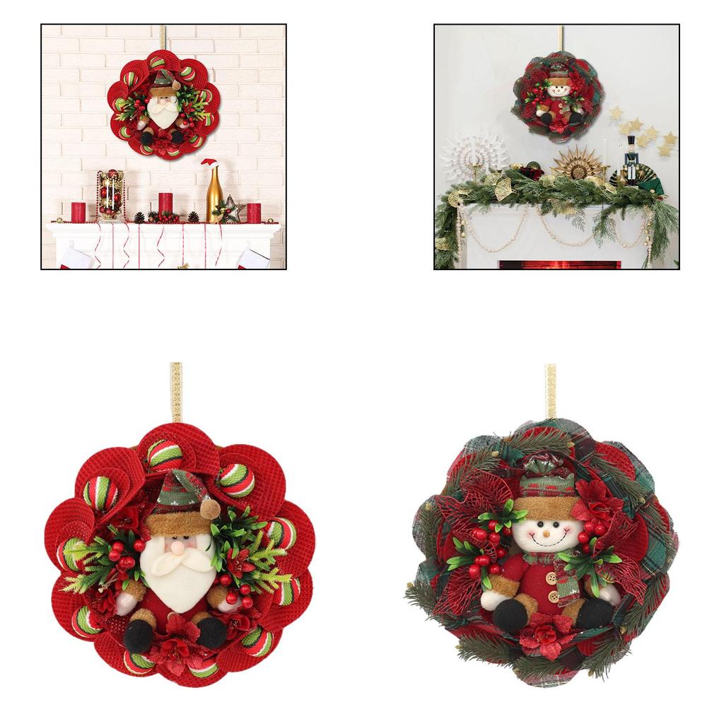 35cm Christmas Doll Wreath Garland for Entrance or Interior Decor Cute
