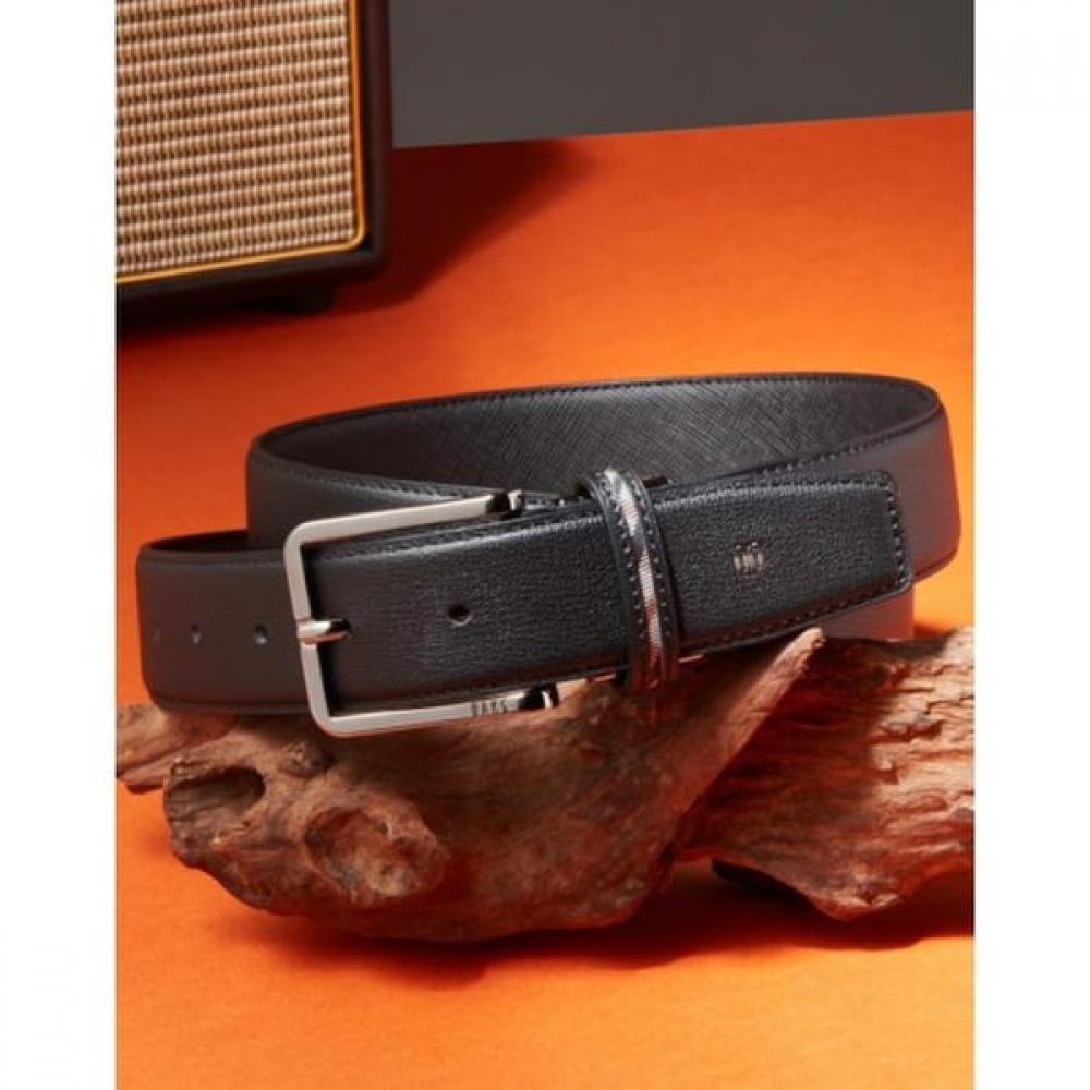 Daks Black Check Line Hook Leather Belt Dbbe6e360bk Single option