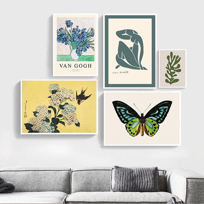 Van Gogh Matisse Picasso William Poster Drucke Raumdekoration Abstrakte Leinwandmalerei Blumenwandkunst für Wohnzimmer Wohnkultur