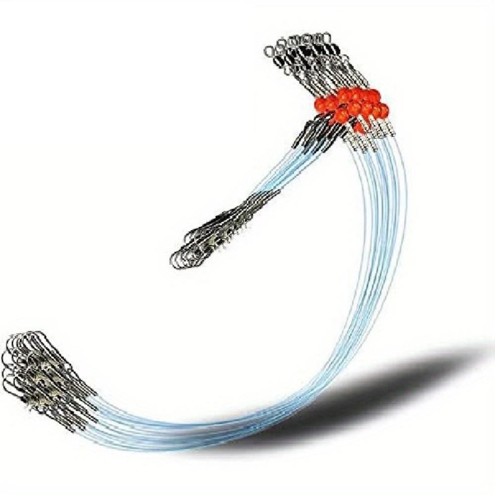 6pcs Stainless Steel Fishing Leader Rigs Fishing Wire Fishing Rigs with Snap Perch