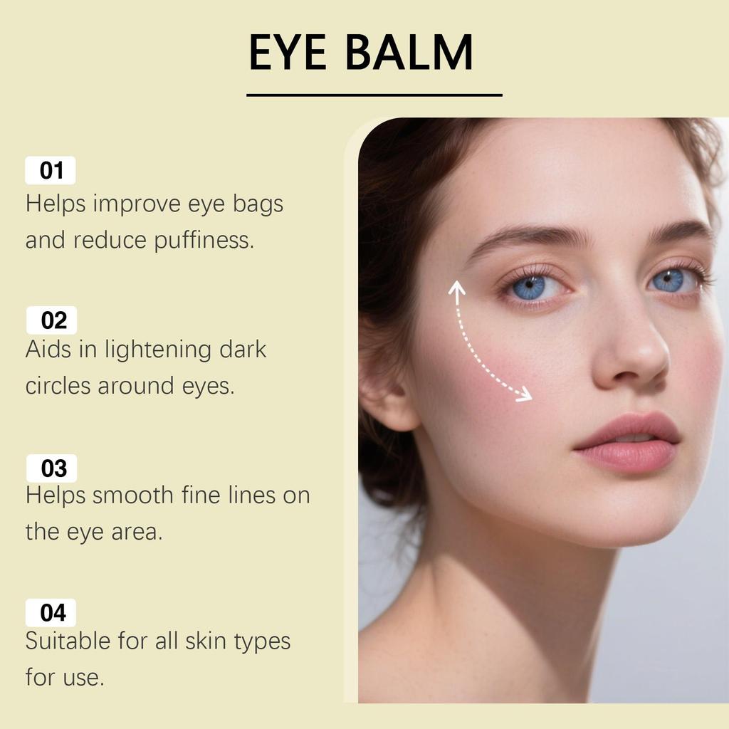 Eye Cream Stick with Birch Oil Hyaluronic Acid Depuffing Roller Dark Circle Treatment Cooling Massage for Anti Fatigue Eye Care