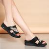 Fashion Comemore 2025 Fashion Summer Women's Mules Slippers Elderly Wedges Shoes Non-slip Soft Bottom Women Platform Sandals Medium Heel