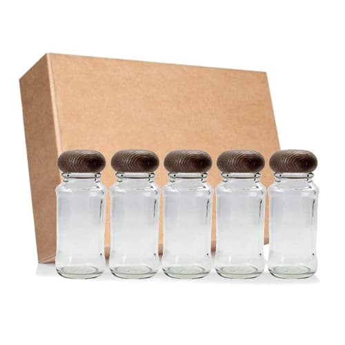 Living Market Spice Bottles, Condiment Bottles, Airtight Containers with Inner Stoppers, 11 Holes, Food-86, 86ml, Set of 5