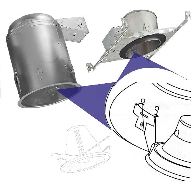 100Pcs Recessed Light Clips,304 Stainless Steel Retrofit Recessed Downlight Housing C Clips with Self Tapping Screws for 5 to 6 Inch Retrofit Cans