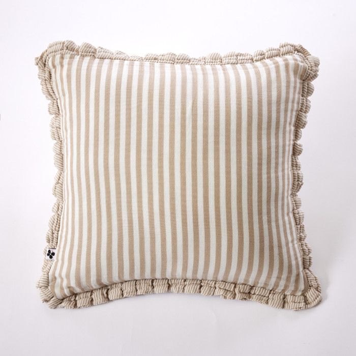 Reversible Washable Cushion "Romie Ficelle" All Sizes Dyed Woven Cotton Gauze the Butterfly Effect - 45x45