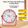 Silent Metal Alarm Clock with Night Light & Educational Features, Minimalist Quartz Clock for Student Desk and Office Decor