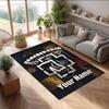 Rammstein Crystal Velvet Rug, Custom Name Text Personalized Non‑Slip Floor Mat for Home Decor Gift