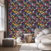 Wallpaper Small Flowers Turquoise and Navy Blue for Living Room and Bedroom 50x1000