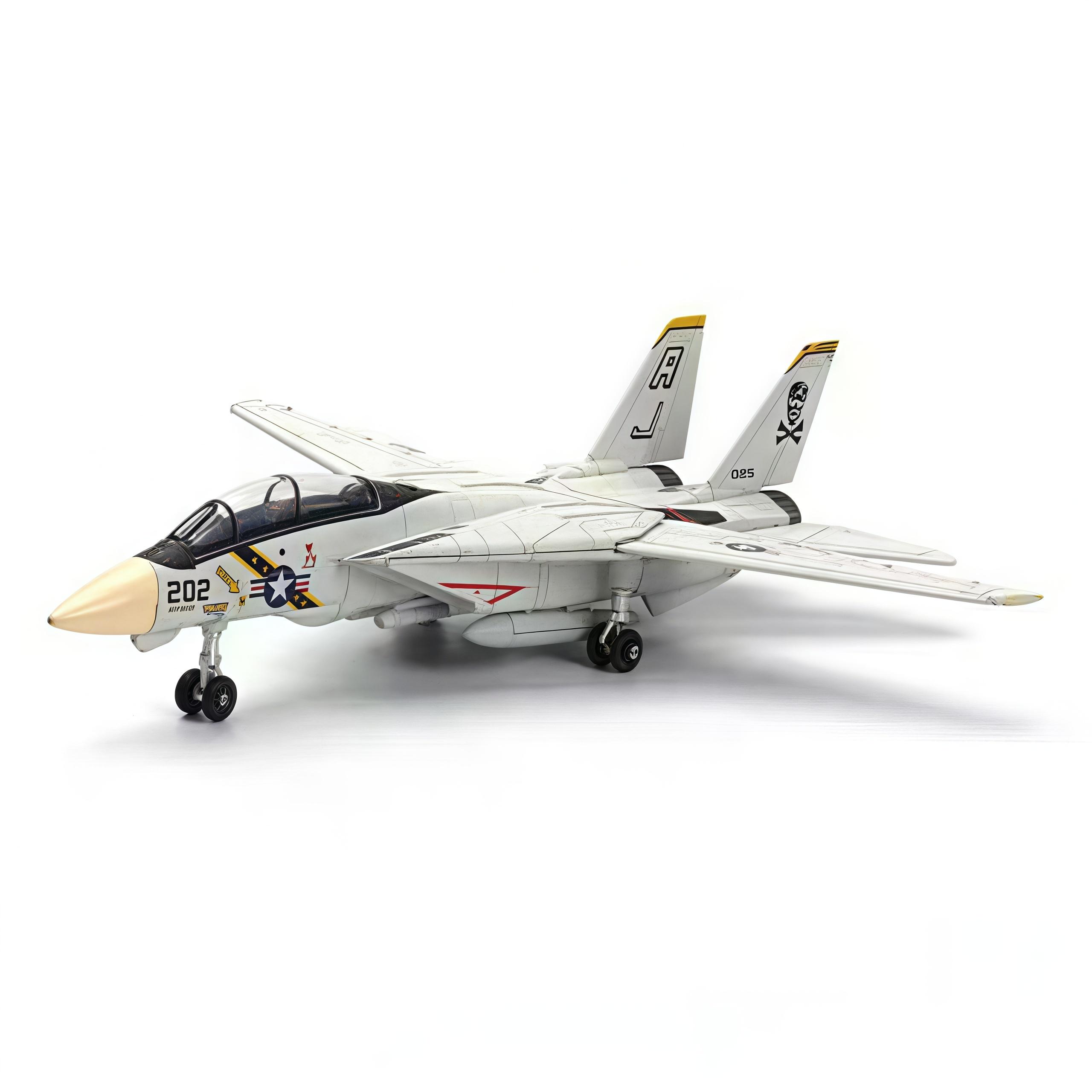 

White F-14 Fighter 1:72 Assembled Plastic Airplane Model With Display Rack Home Display And Collection Creative Toys Gifts
