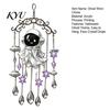 Window Hanging Decoration Halloween Ghost Wind Chime Decoration, Vintage Sun Catcher with Faux Crystal Party Supplies Drops Tassels, Acrylic Ornament