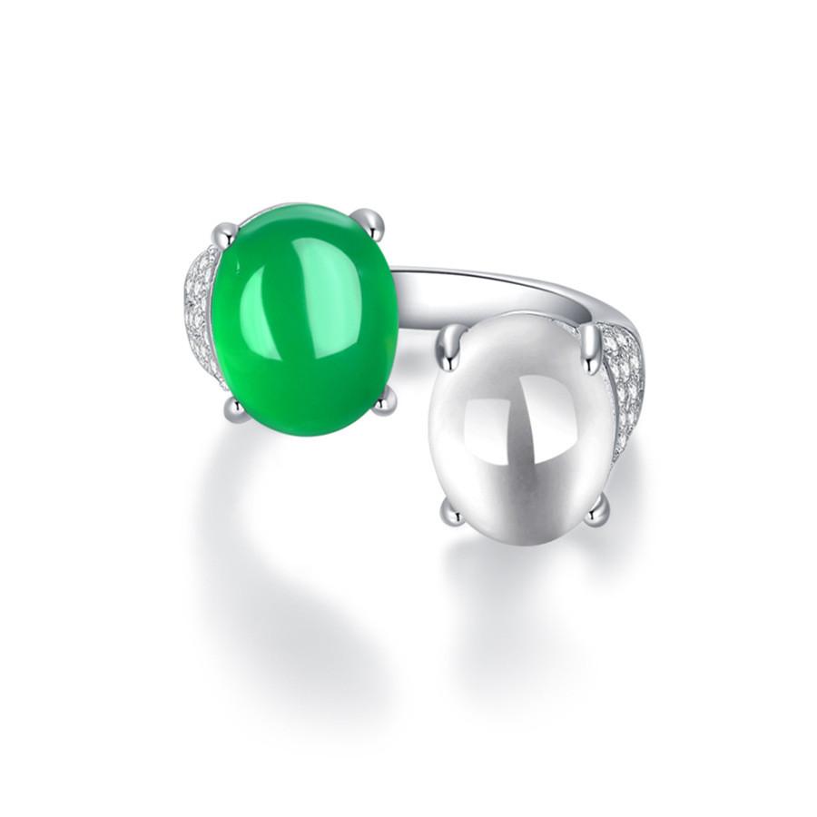 

Летнее Красивое 2024 Простое Регулируемое Кольцо с Цветочным Дизайном из Натурального Жадеита Агата