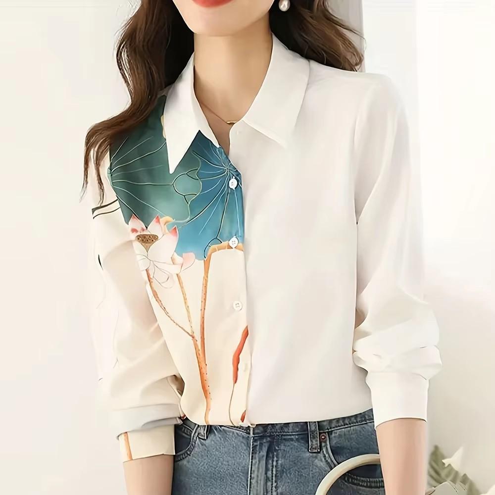 Herbst Winter Kontrastfarbige Hemden Damen 2025 Lässige Langarm Einreiher Bluse Elegante Büro Dame Kleidung