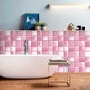 10Pcs Luxury Pink Brick Wall Stickers Imitation Brick Bedroom Decoration Waterproof Self Adhesive Tile Wallpaper Kitchen Cupboard Decor