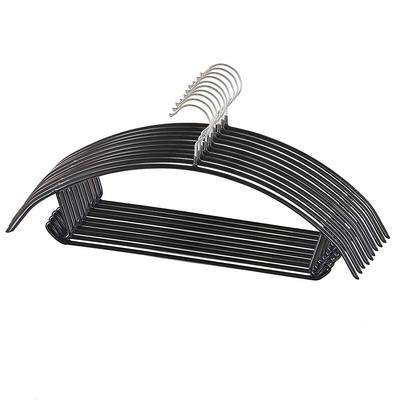Living Hall Laundry Black Hangers, Non-Slip Space-Saving Hangers, Human-Shaped, Storage, 10-Pack, (Black, 10)