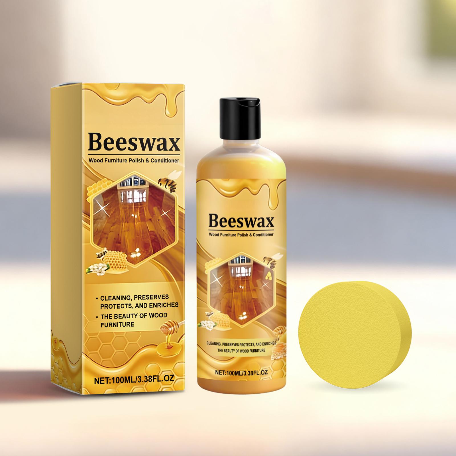 Beeswax Wood Furniture Polish and Conditioner 100ml Natural Formula for Cleaning Protecting Preserving and Enhancing Wood Surfaces One Size жёлтый