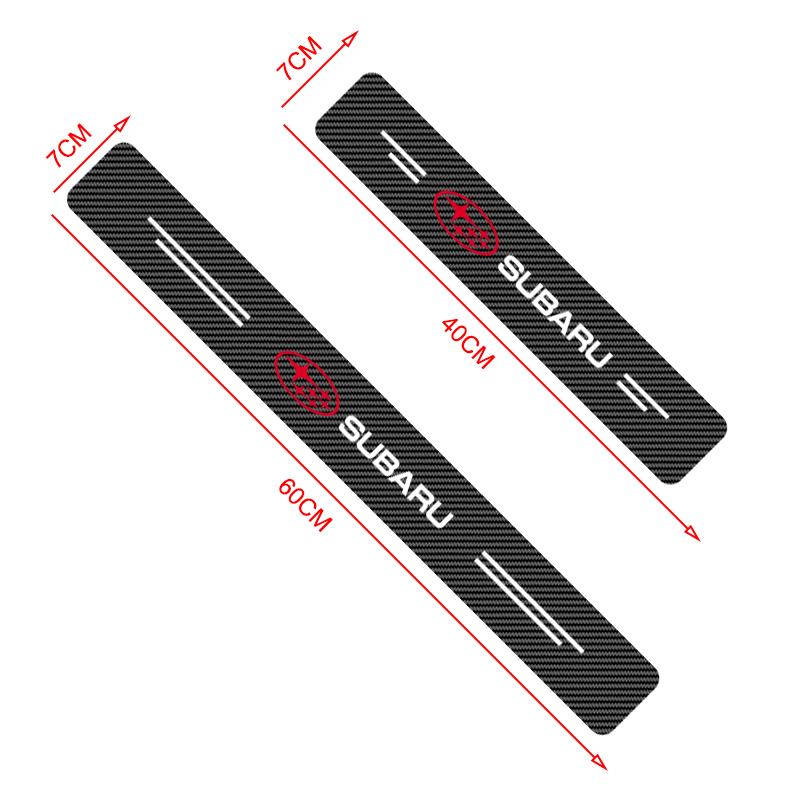 4Pc Car Door Plate Carbon Fiber Threshold Protector Sticker For Subaru Outback Crosstrek XV Forester BRZ Legacy Impreza WRX 2006 STI Ascent