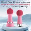 Elektrisches Gesichtsreinigungsinstrument Porenreinigung Schallvibration Massage Silikonbürstenkopf Gesichtsreiniger IPX7 Wasserdicht