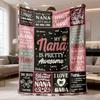 2026 New Arrival Flannel Blanket Cozy Flannel Nana Throw Blanket Heartfelt Gift for Grandmothers, Mothers Day, or Birthday Soft, Warm, and Versatile F