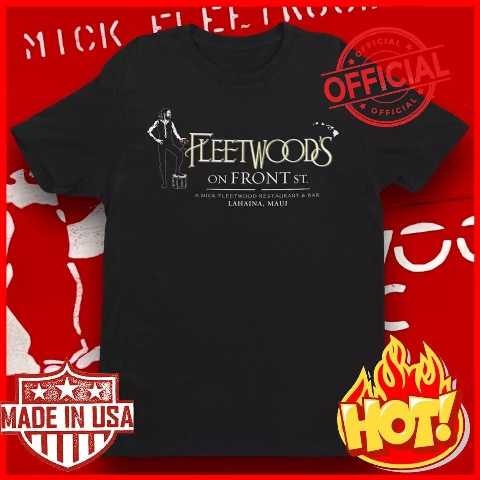 Fleetwoods On Front St Maui Hawaii Restaurant t-shirt Black Cotton Unisex T-Shirt L