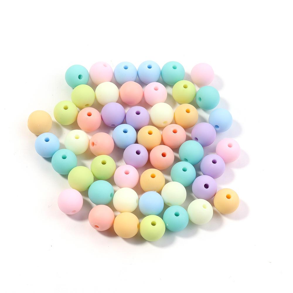 6/8/10/12/14mm Mix Colored Matte Acrylic Spacer Beads Loose Jewelry Round Beads For Making Bracelet Necklace Earring DIY Jewelry