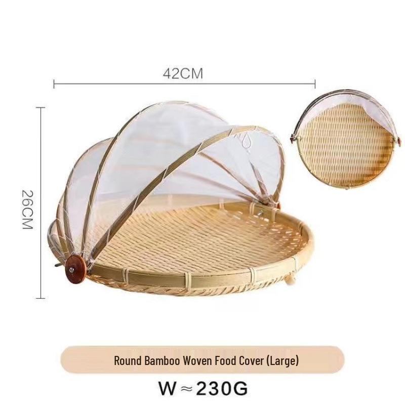 Handmade Bamboo Weaving Tray: Round, No Holes, Ideal for Drying and Storage of Vegetables and More