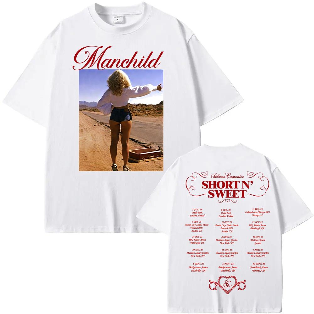 Sabrina Carpenter Manchild Graphic Print TShirt Streetwear Hiphop Rapper Fashion Tee Women Men Oneck Tees Loose Oversized Top